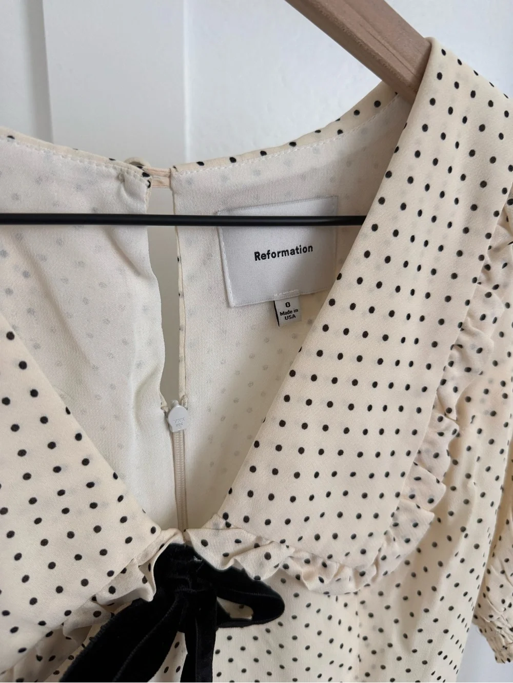 Reformation Kaylia Polka Dot Mini Dress